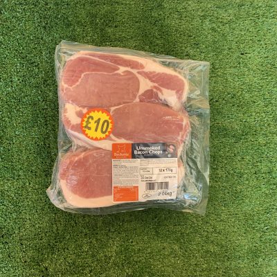 unsmoked bacon chops 2.04kg (becketts)