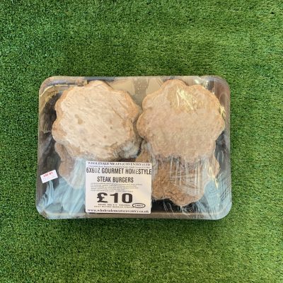 6x 6oz gourmet homestyle steak burgers