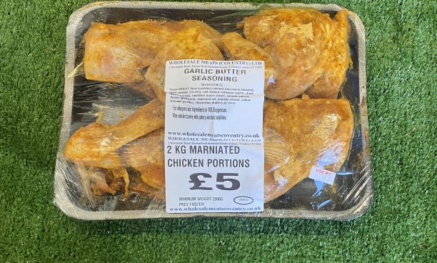 garlic butter 2kg marinated chicken portions (best seller)