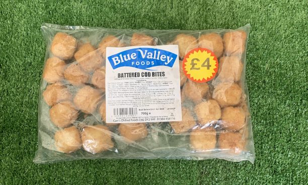 battered cod bites (blue valley foods)