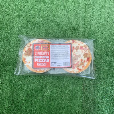 2X meaty deep dishes pizzas