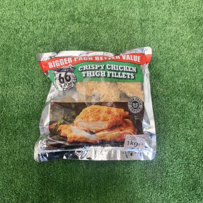 crispy chicken thigh fillets (bigger bag better value) 66 route