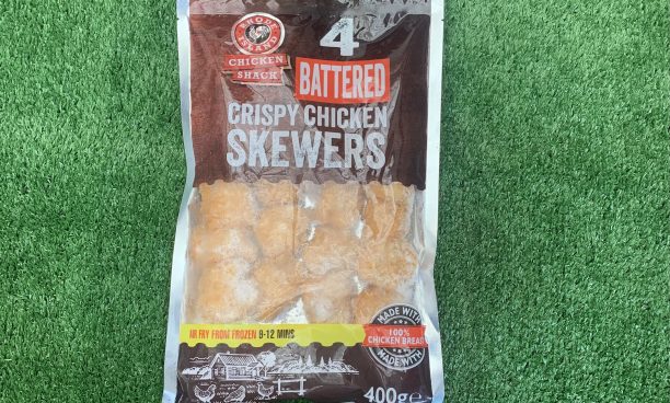 4X battered crispy chicken skewers large pack