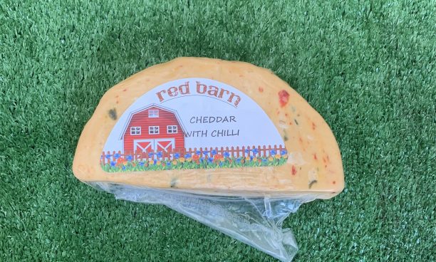 block of cheddar with chilli