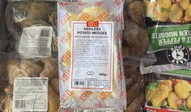 Skinless potato wedges large pack 400g
