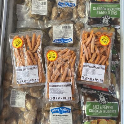 3X large packs of premium sweet potato fries