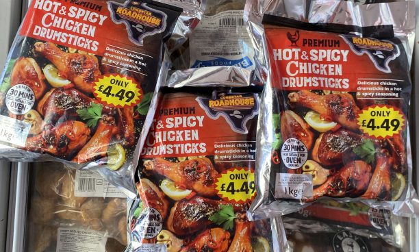 3X large packs of 1KG hot & spicy chicken drumsticks (roadhouse)