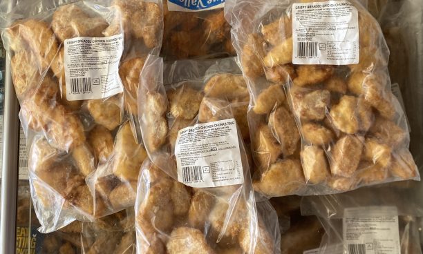 3X large packs of crispy breaded chicken chunks
