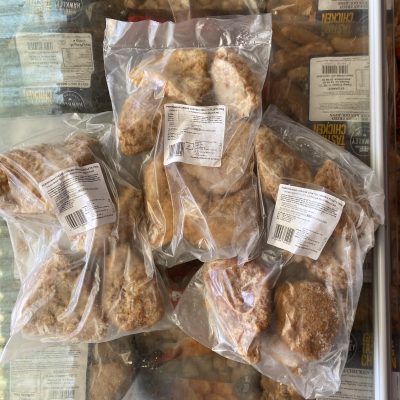 3X large packs of parmigiana cheese coated chicken fillets