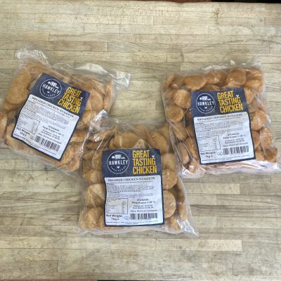 3X large packs of 1Kg+ breaded chicken nuggets (limited edition)