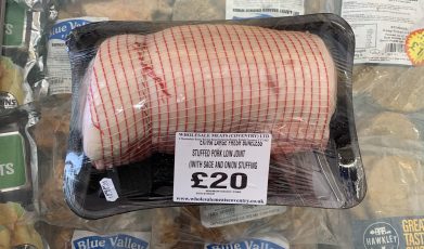 Extra large fresh boneless stuffed pork loin joint (with sage & onion stuffing) 2.75KG
