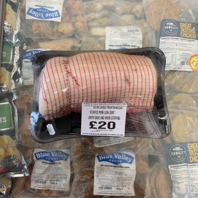 Extra large fresh boneless stuffed pork loin joint (with sage & onion stuffing) 2.75KG