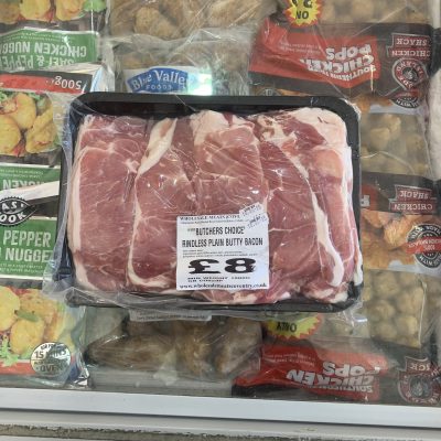 Butchers choice rindless plain butty bacon (1.9KG)