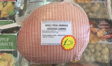 XXL Whole fresh unsmoked horseshoe gammon (catch weight: 3.5KG - 6KG)