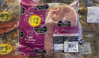 smoked rindless back bacon 2.25kg+ (Becketts butchers choice)