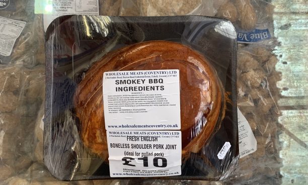 Smokey BBQ marinated Fresh English boneless shoulder pork joint