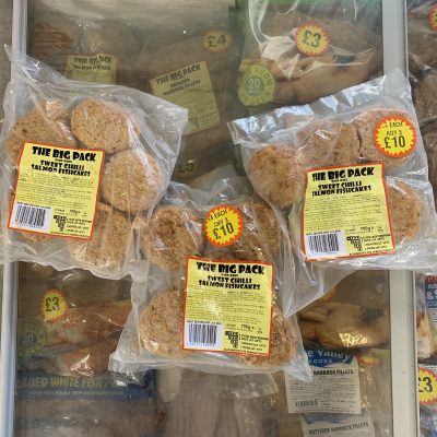 3X large packs of sweet chilli salmon fishcakes