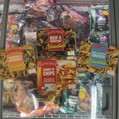 Mayflower bundle (curry n chips, beef & broccoli noodles, salt & pepper chicken noodles, chicken & mushrooms noodles)