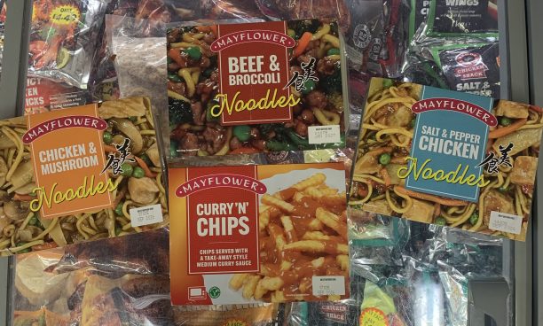 Mayflower bundle (curry n chips, beef & broccoli noodles, salt & pepper chicken noodles, chicken & mushrooms noodles)
