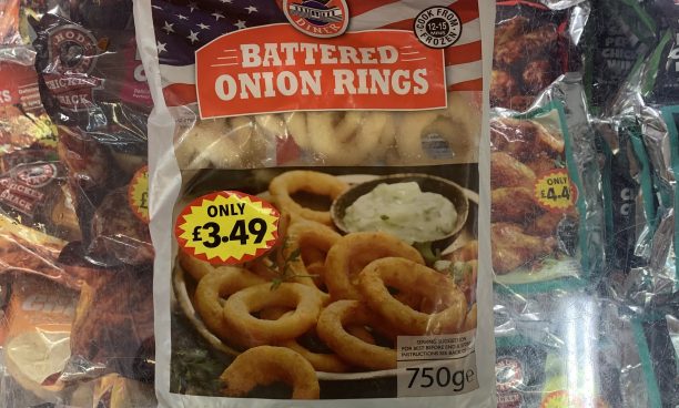 Large bag of battered onion rings (pub style)