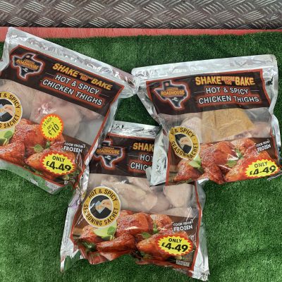 3X large packs of hot & spicy chicken thighs (roadhouse) new