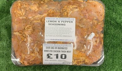 Over 3Kg of lemon & pepper marinated boneless chicken thigh meat