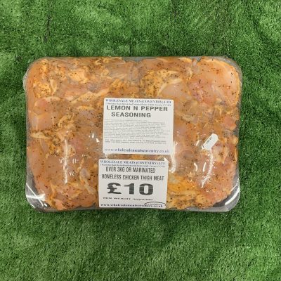 Over 3Kg of lemon & pepper marinated boneless chicken thigh meat