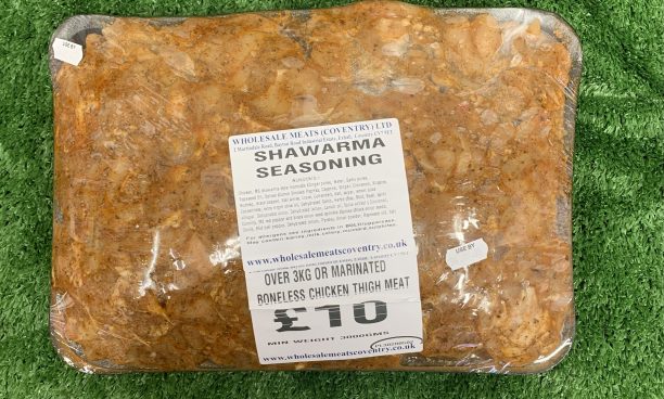 Over 3KG of shawarma marinated boneless chicken thigh meats