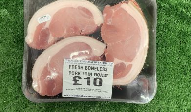 Fresh boneless pork loin roast (cut into 3)