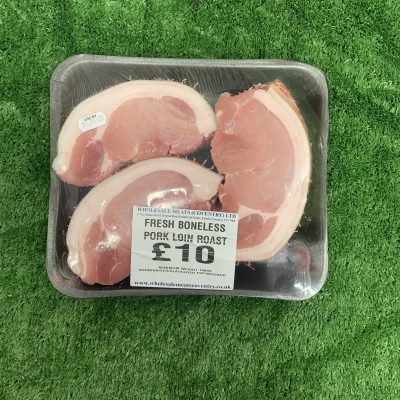 Fresh boneless pork loin roast (cut into 3)