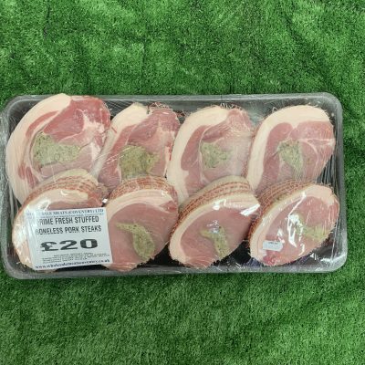 Prime fresh stuffed boneless pork steaks (mega tray) 2.8kg