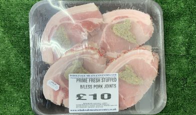 Prime fresh stuffed boneless pork steaks