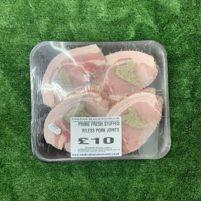 Prime fresh stuffed boneless pork steaks