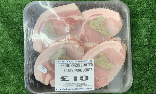Prime fresh stuffed boneless pork steaks
