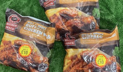 3X large packs of hot & spicy buffalo chicken wings (750g)