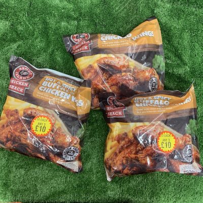 3X large packs of hot & spicy buffalo chicken wings (750g)