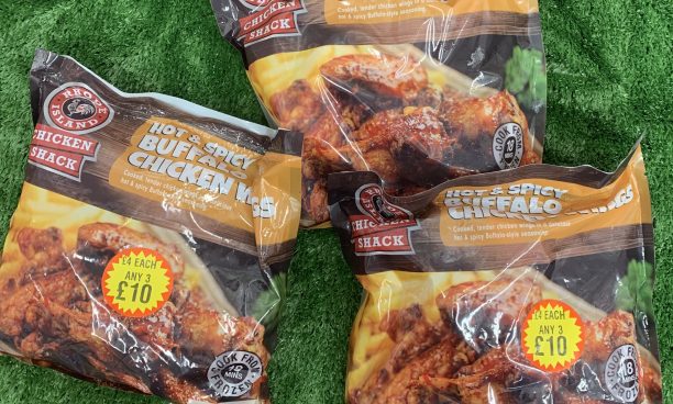 3X large packs of hot & spicy buffalo chicken wings (750g)