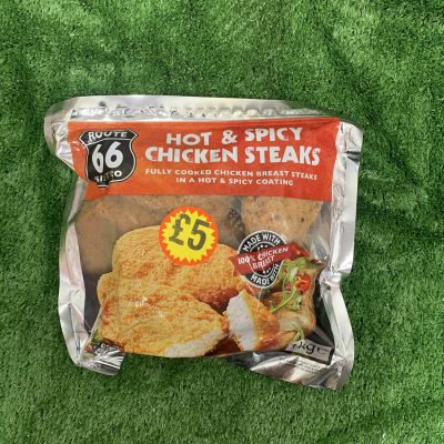 Hot & spicy chicken steaks 1kg+ (route 66)