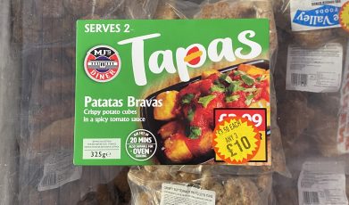 Patatas bravas (potato cubes In spicy tomato) tapas collection