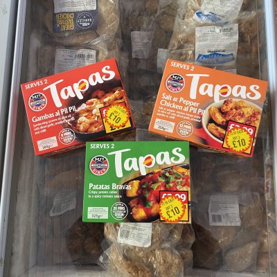 3X Tapas collection (salt & pepper chicken al pil pil, gambas al pil pil, patates bravas)