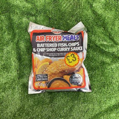 Airfryer meals: battered fish, chip shop chips & curry sauce (new)