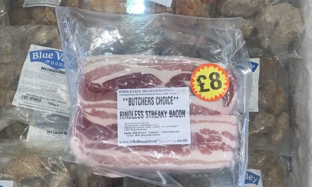 butcher's choice rindless streaky bacon
